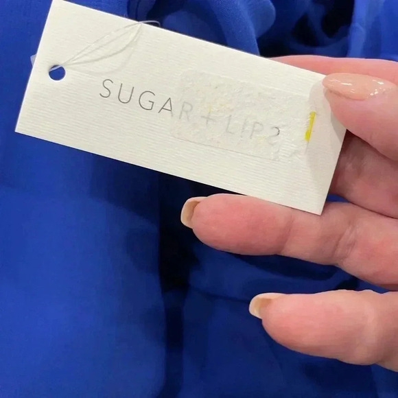 SUGAR LIPS DEEP PLUNGE FRONT AND BACK NWT SIZE L ROYAL BLUE - Picture 6 of 10